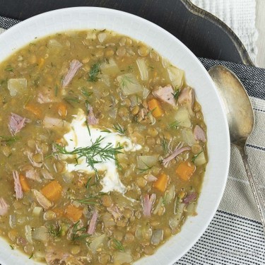 Slow Cooker Lentil and Ham Soup Recipe | SideChef