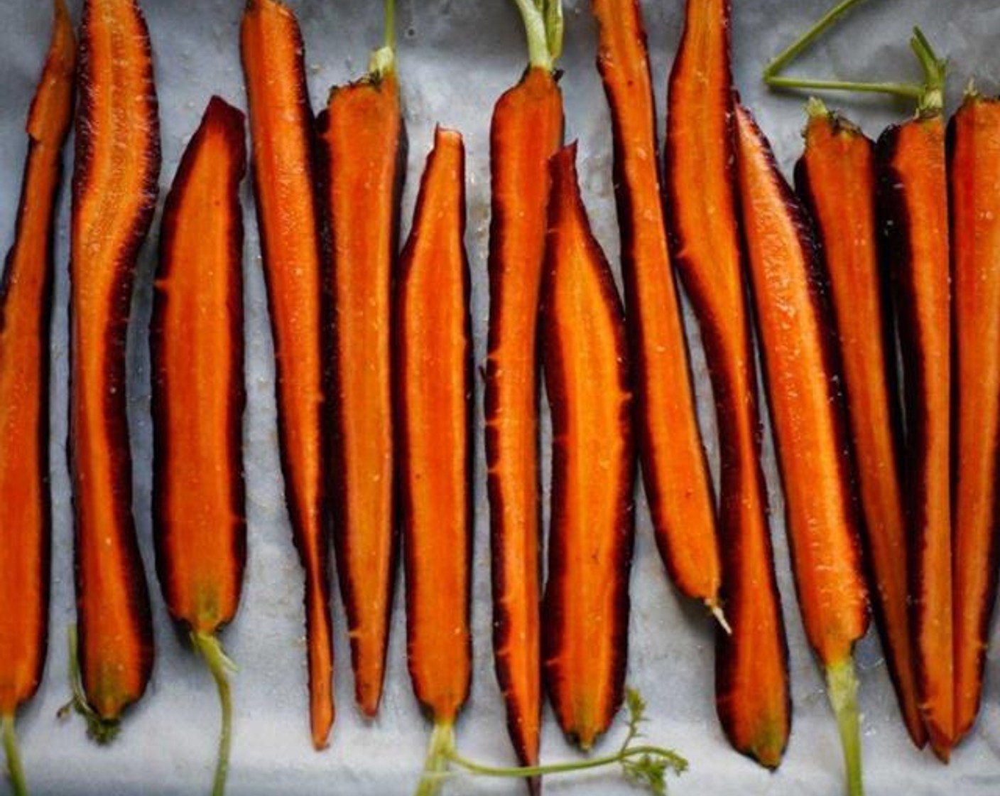 Purple Carrots With Garlic Tahini & Carrot Top Oil