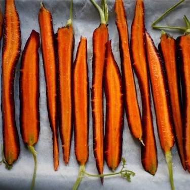 Purple Carrots With Garlic Tahini & Carrot Top Oil Recipe | SideChef