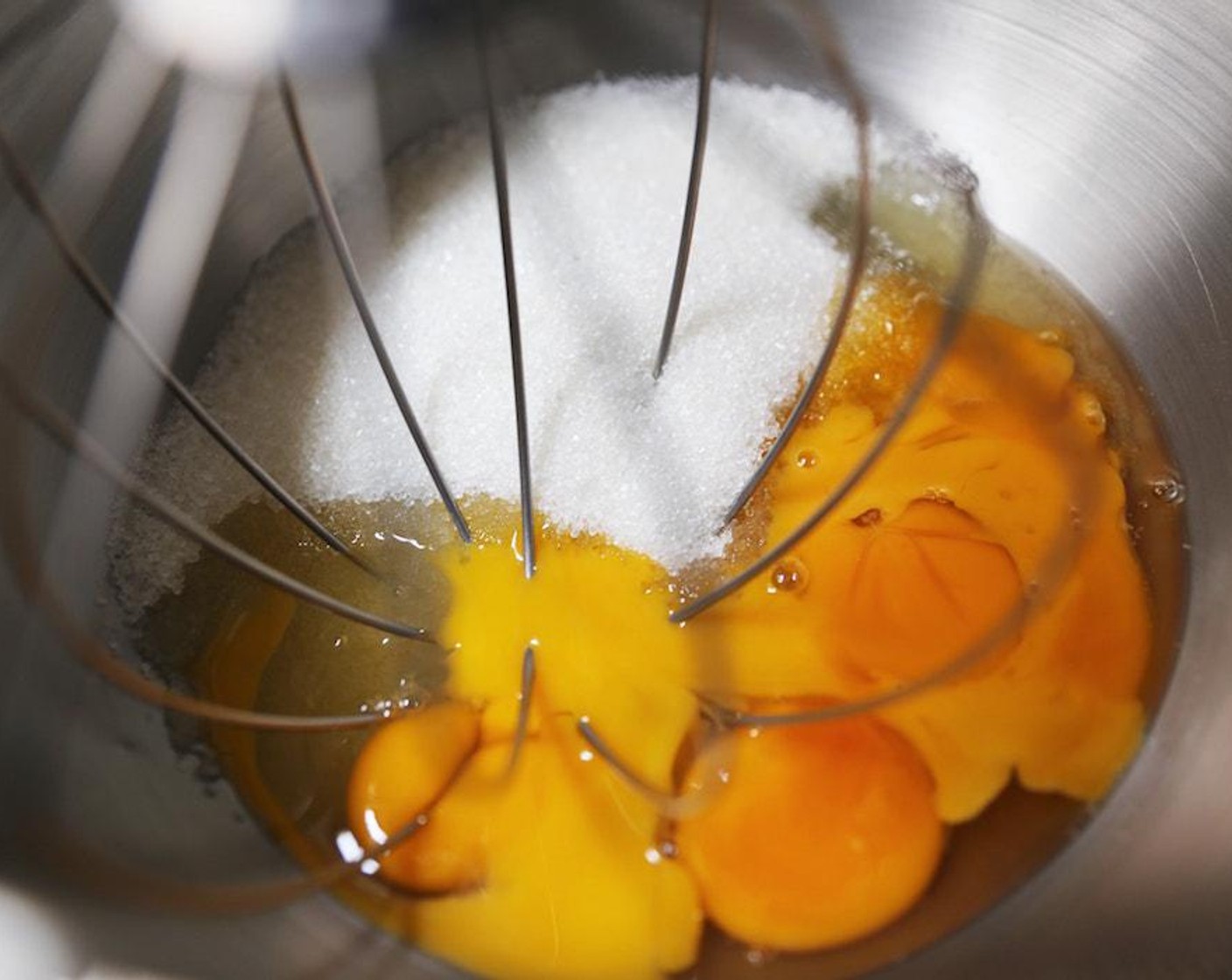 step 2 In the bowl of a stand-mixer fitted with the whisk attachment, combine the Eggs (4) and Caster Sugar (2 cups) and mix on a high speed for 3-5 minutes until light and fluffy.