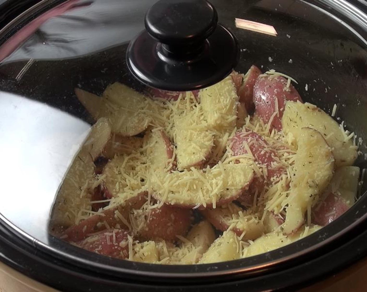 step 4 Place the lid on the slow cooker. Cook on high for 3 hours. Do not remove the lid during the cooking process to allow the dish to cook properly.