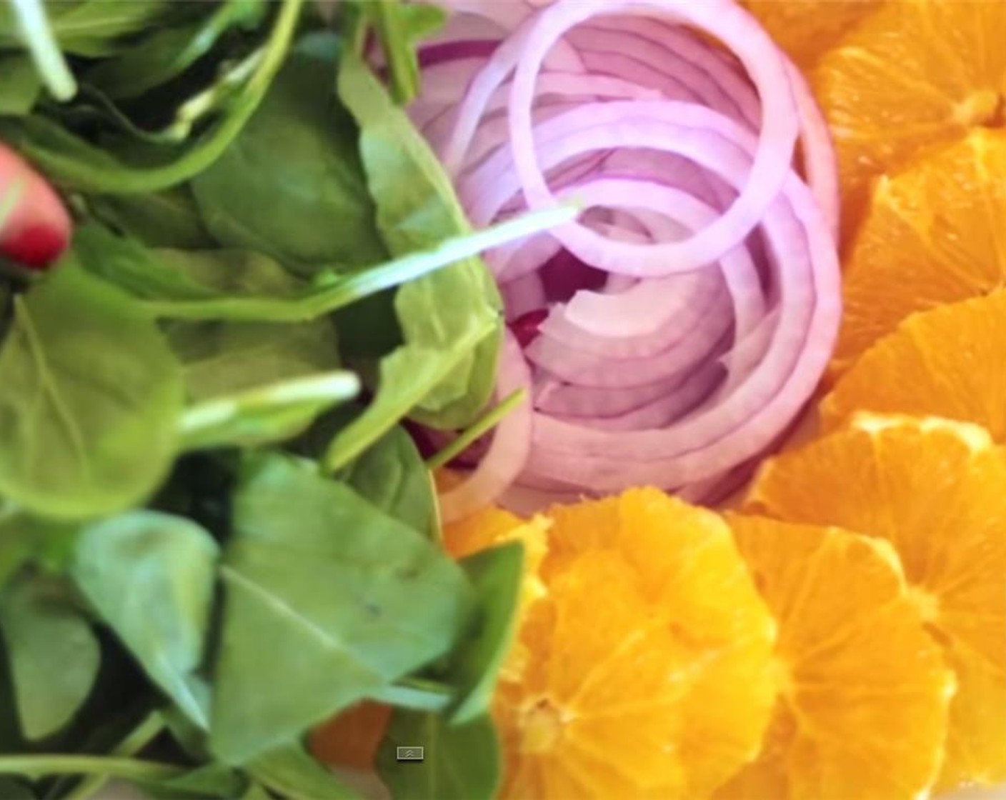 step 1 Peel and slice the Orange (1). Thinly slice the Red Onion (1/2)