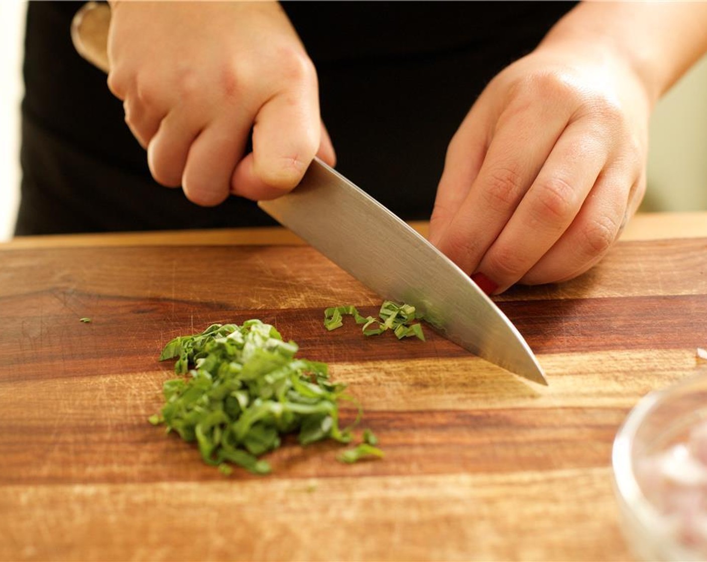 step 4 Remove the Fresh Parsley (3 Tbsp) and Fresh Basil (1/2 cup) leaves from the stems. Discard stems. Roughly chop basil leaves. Set herbs apart separately.