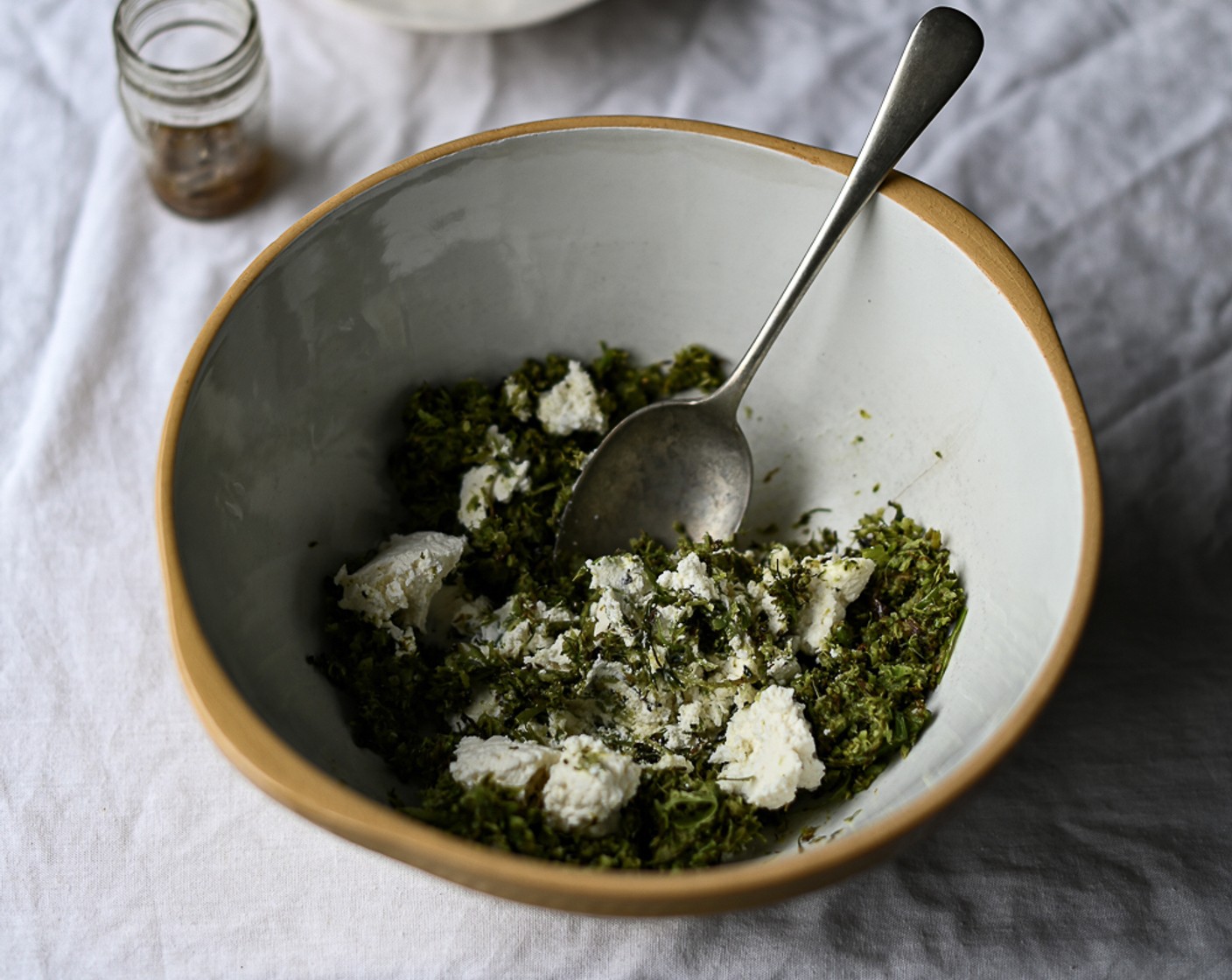 step 4 Leave the broccoli to cool before roughly chopping and combining with the Ricotta Cheese (1 cup), 10 ml of Lemon (1), and Ground Nutmeg (1/2 Tbsp). Refrigerate until needed.