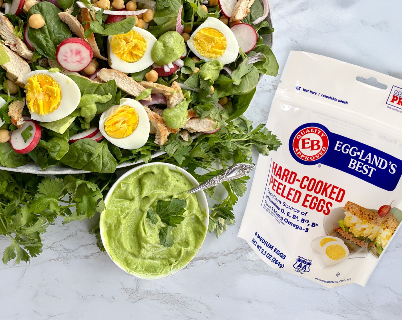 step 3 When serving, top salad with dressing.