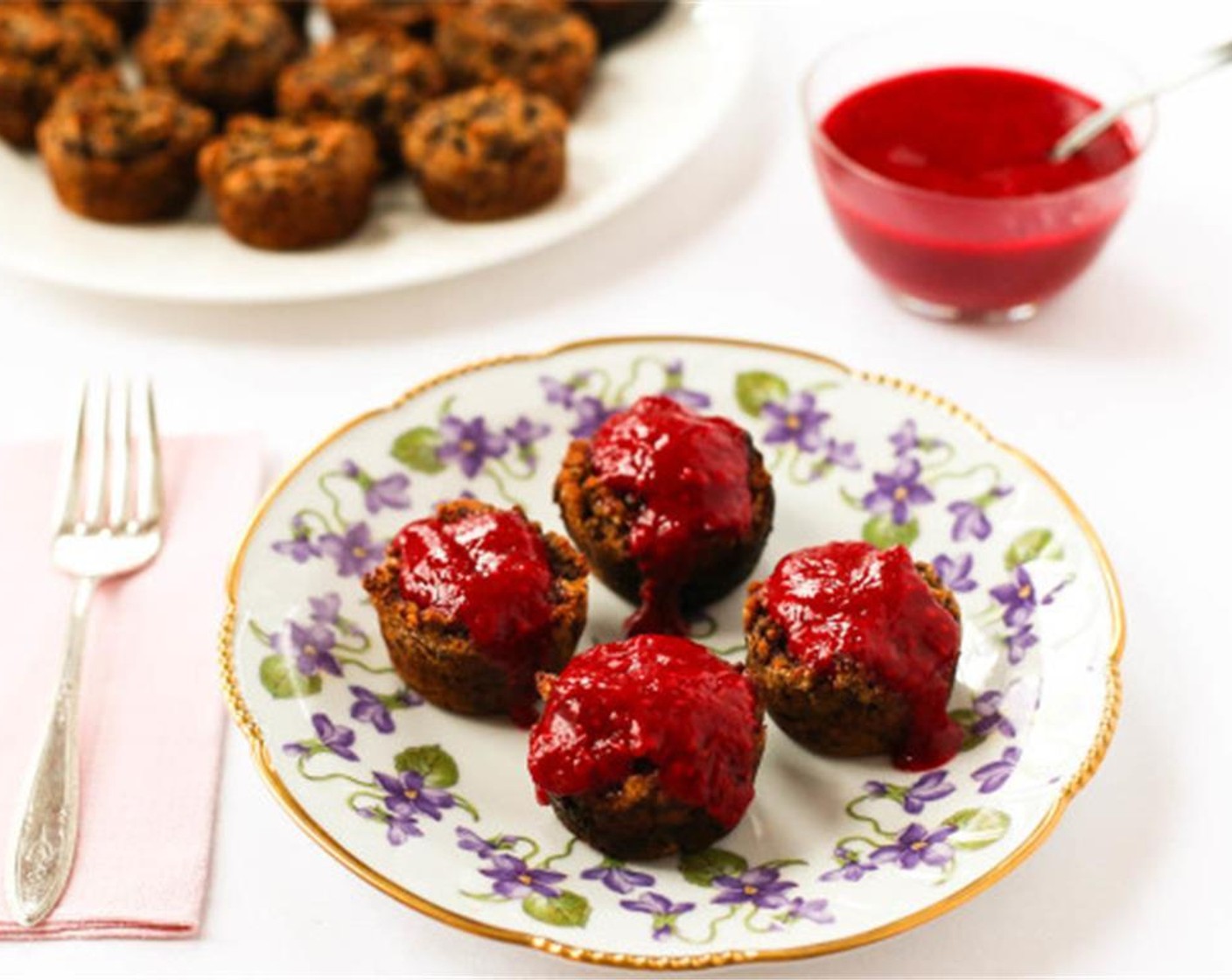 step 10 Arrange on a serving dish and cover with as much raspberry topping as desired.