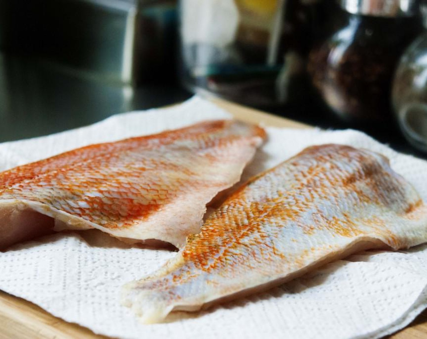 step 2 Pat dry the Red Snapper Fillets (4).