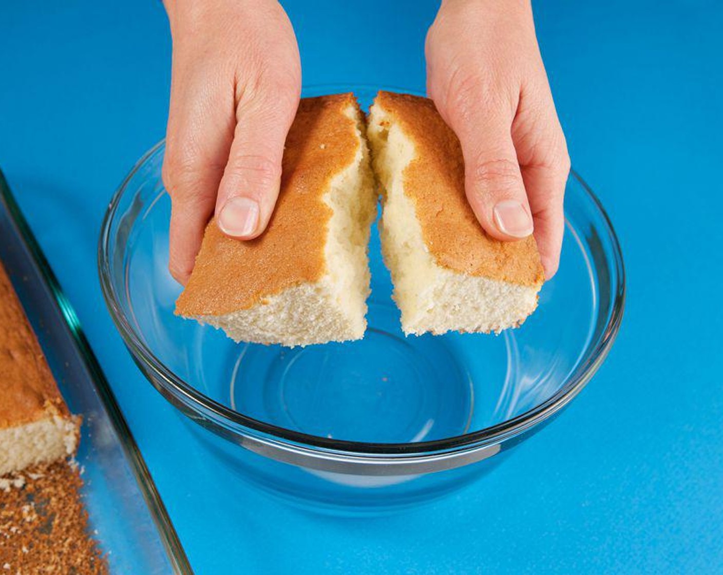 step 2 If you’re using a cake you bought from a store for this recipe then cut it into four equal parts. You’ll only be needing ¼ of the cake for this recipe.Cut the outer edges of the cake as these can create hard lumps inside the pops.