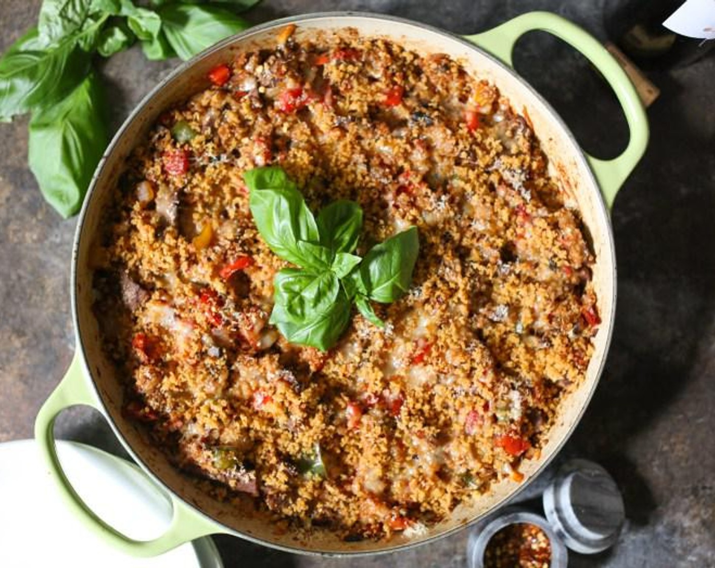 Pizza Steak Quinoa Bake