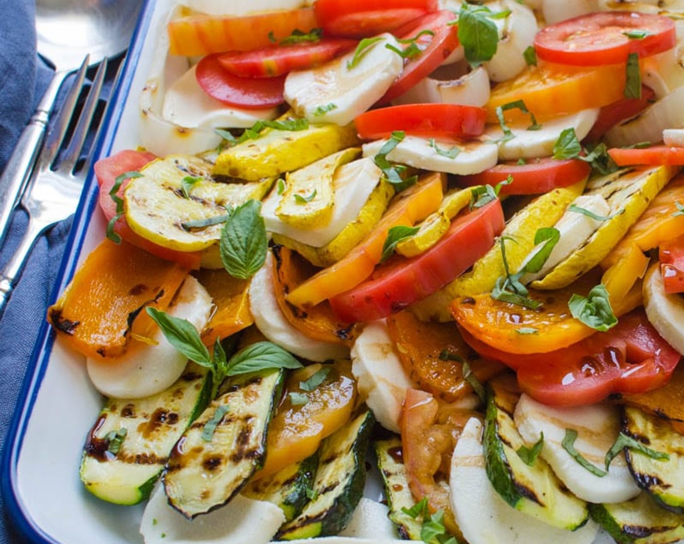 Grilled Vegetable Tomato Mozzarella Caprese