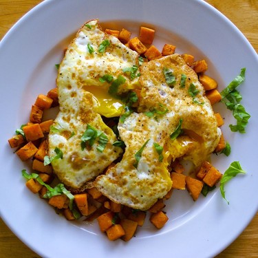 Fried Egg Sweet Potato Hash Recipe | SideChef