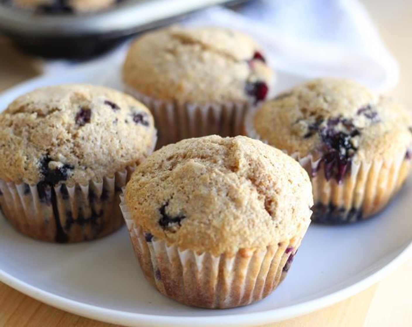 100% Whole Wheat Blueberry Muffins