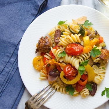 Roasted Italian Sausage, Veg and Pasta Recipe | SideChef