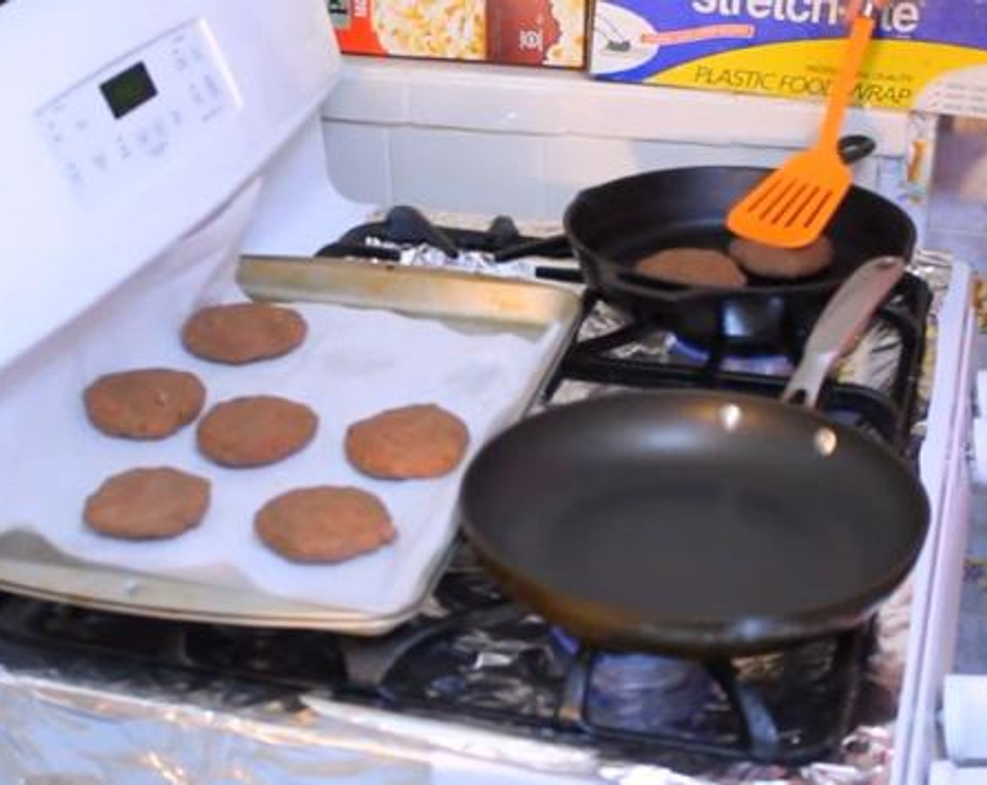 step 4 After 30 minutes, cook each burger on a heated pan for about 3 to 4 minutes on each side.
