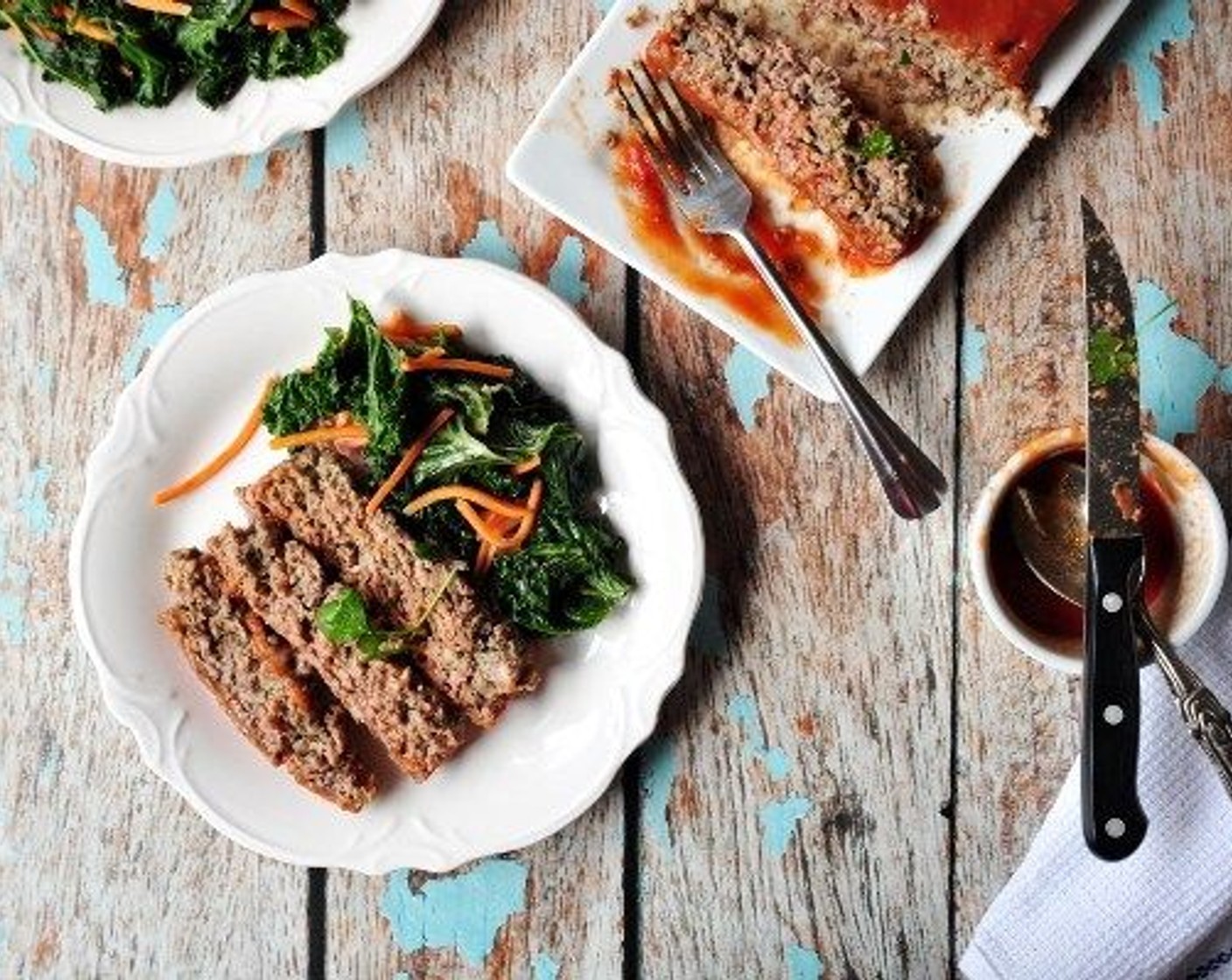 Classic Meatloaf with Sautéed Kale