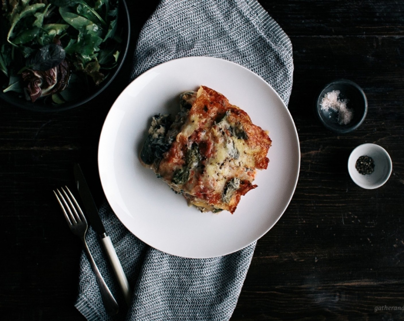 Tomato, Ricotta, Kale & Basil Lasagne