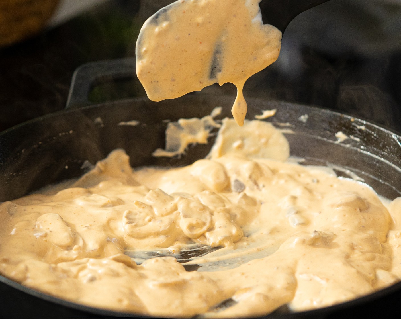 step 4 Add Cream of Mushroom Soup (1/2 can), Sour Cream (1/2 cup), Heavy Cream (1/4 cup), Dijon Mustard (1 Tbsp), Tomato Paste (1/2 Tbsp), Water (1/4 cup) and pepper. Cook for 2-3 minutes.