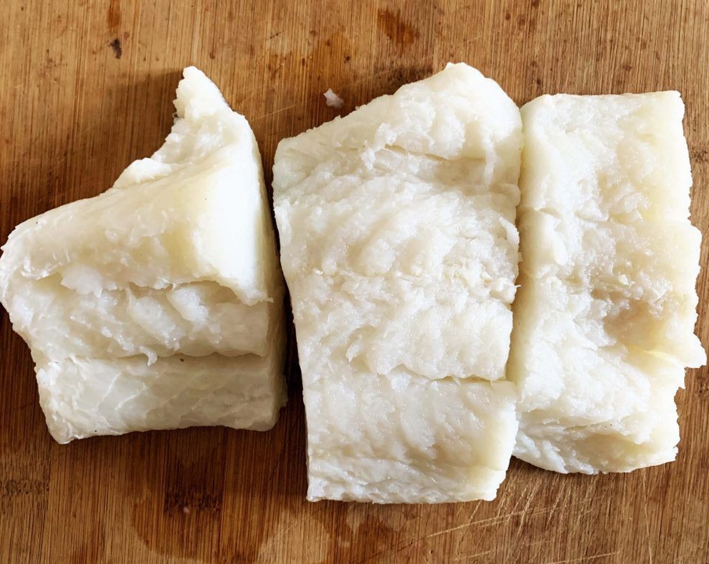 step 1 Remove skin and bones from your Salted Cod (1.1 lb) if there are any.