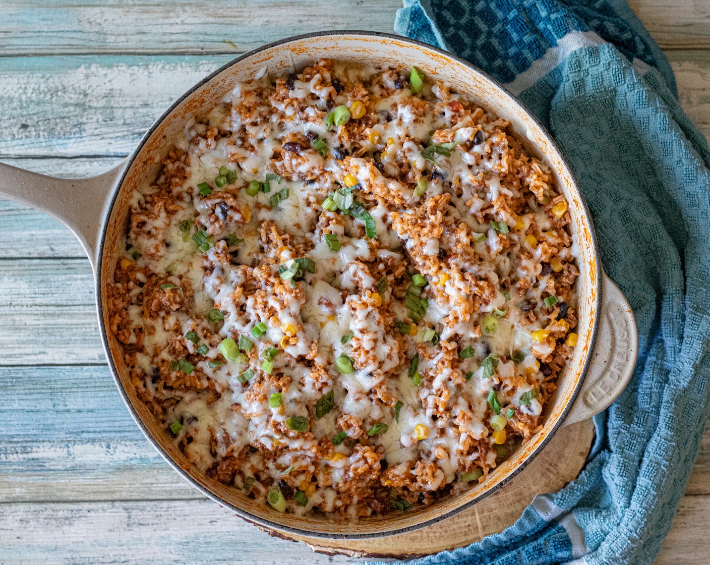 One Pot Mexican Beef and Rice with Cheese