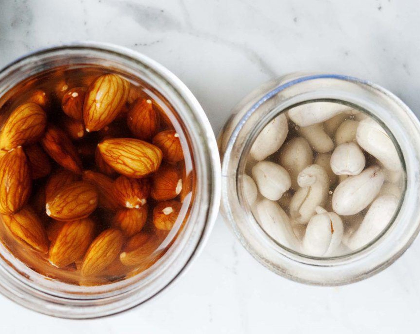 step 1 Soaked Almonds (1/2 cup) in water and salt overnighte, then dehydrate them at a low temperature. Do the same for Cashew Nuts (1/2 cup), but only soak them for 4 hours.