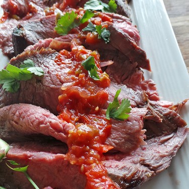 Grilled Carne Asada with Smoky Salsa Recipe | SideChef