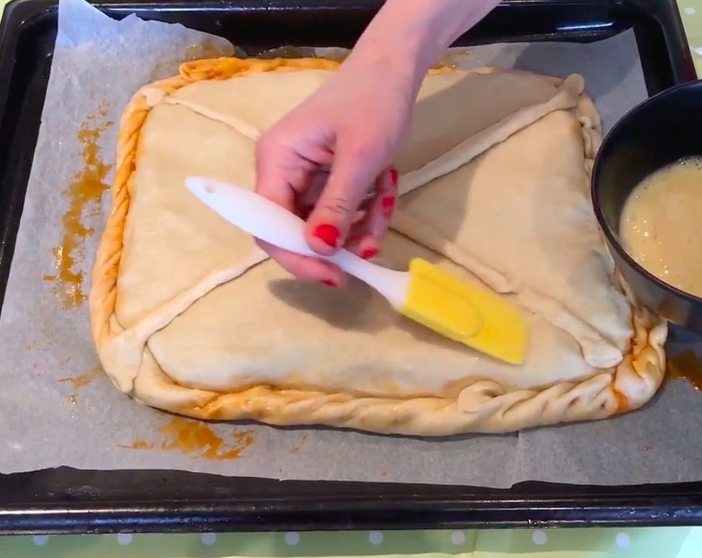 step 15 whisk the egg and brush it over the pie.