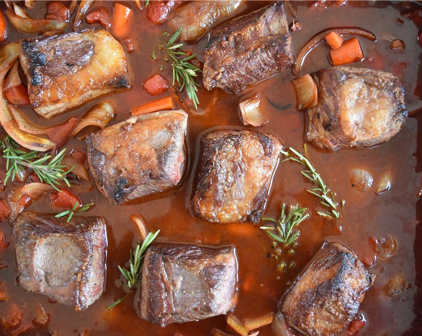 step 13 Let the short ribs braise in the oven for 3 to 4 hours, or until the meat is fall-off-the-bone tender. Serve and enjoy!