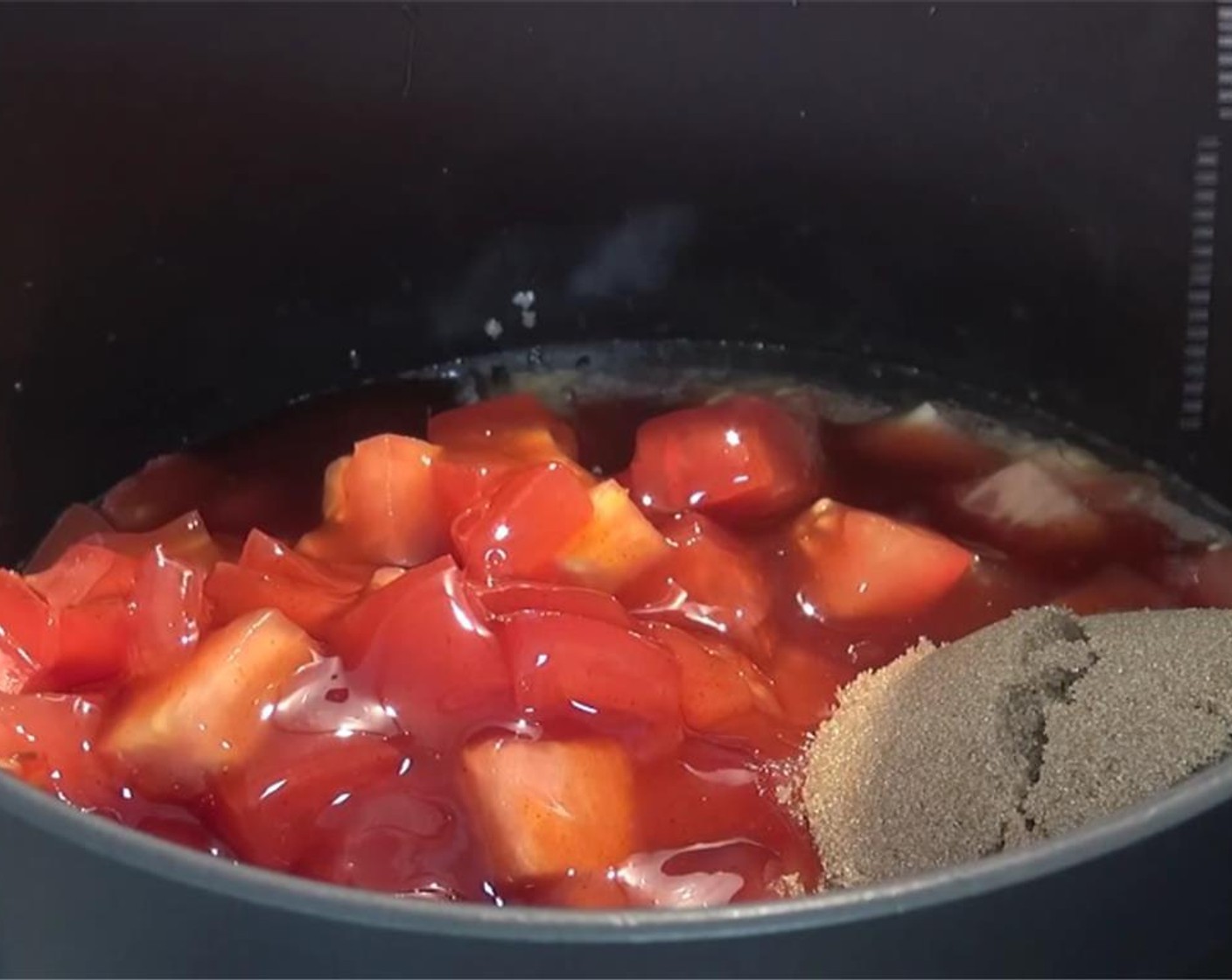 step 3 Add in the Red Chili Pepper (1), Sweet Chili Sauce (2/3 cup), Brown Sugar (1/2 cup), and the juice from the Limes (2). Season with some Salt (to taste) and Ground Black Pepper (to taste). Stir well and allow the mixture to come to a boil.