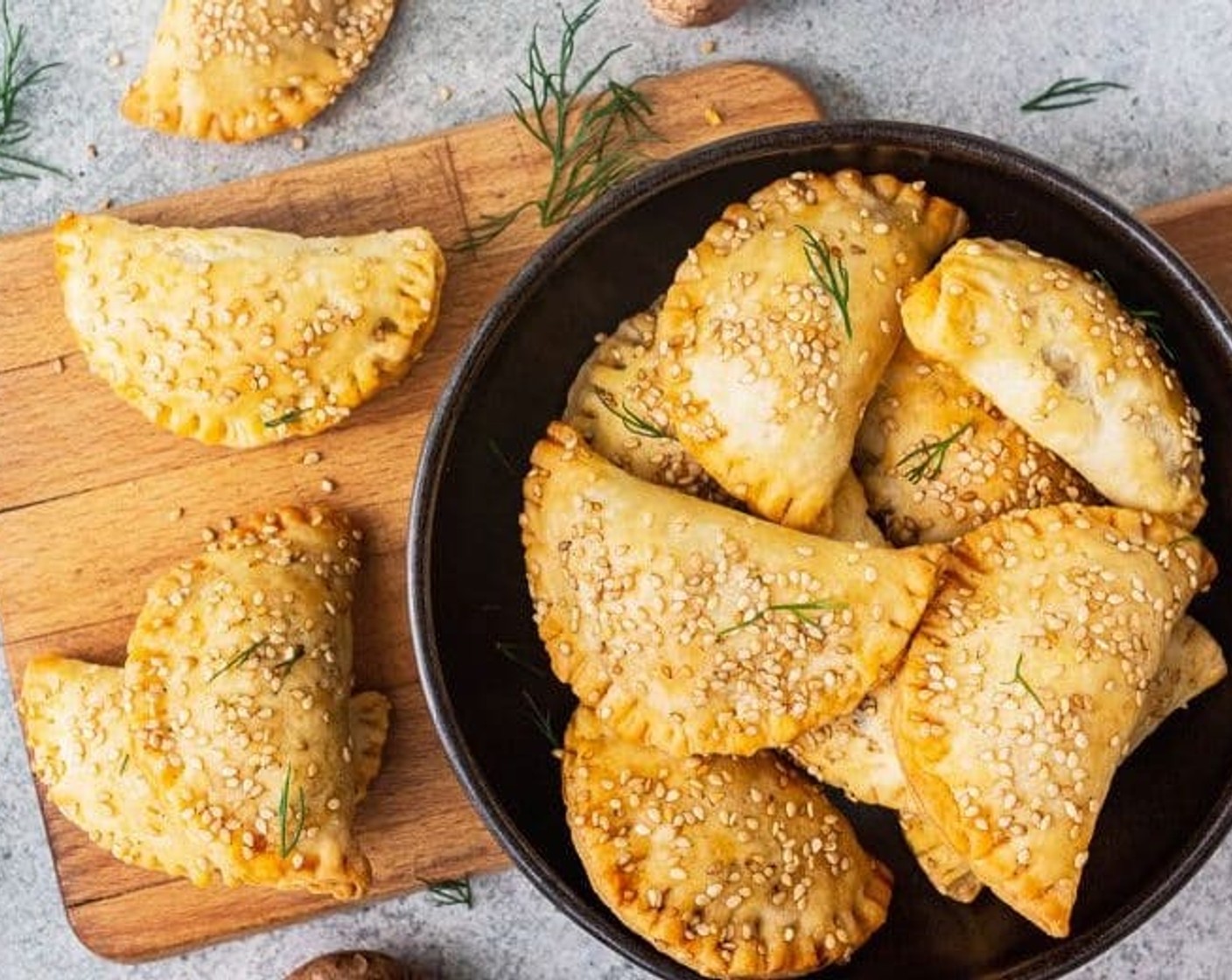 Mini Mushrooms and Dill Empanadas