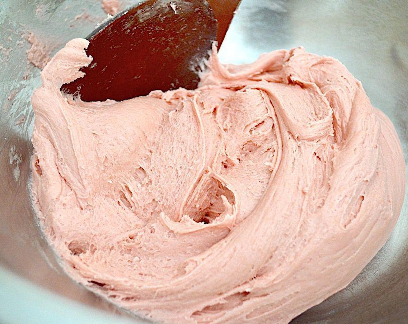 step 2 Mix the Strawberry Cake Mix (1 box), Mascarpone Cheese (1/2 cup), Canola Oil (1/3 cup), Egg (1) and Balsamic Vinegar (1/2 tsp) together in a large mixing bowl. You can use your hands or an electric mixer. It will be extremely thick and sticky, almost like silly putty.