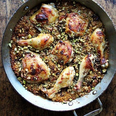 Moroccan-Spiced Chicken and Rice with Dates and Pistachios Recipe | SideChef