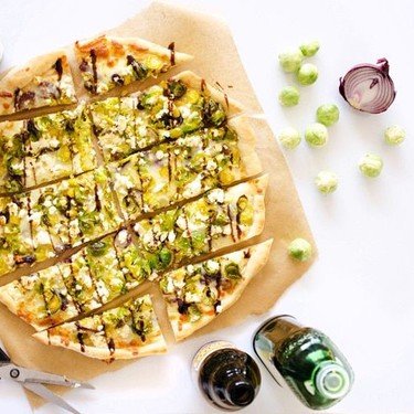 Beer Caramelized Onion Brussel Sprout Pizza Recipe | SideChef