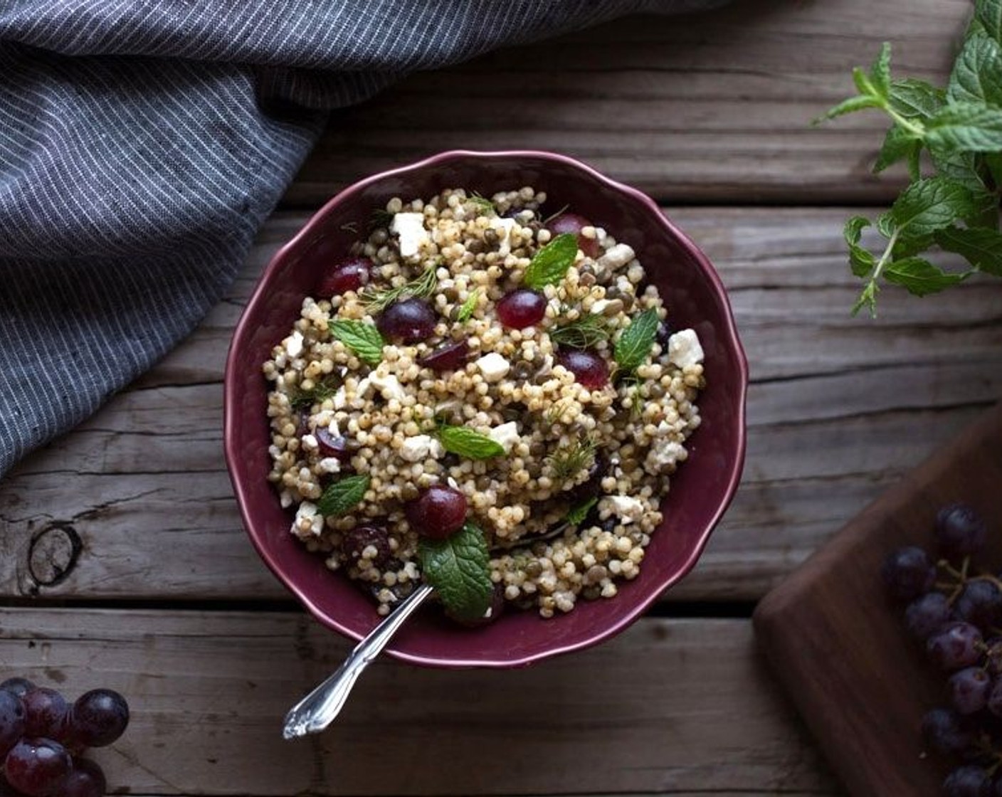 Sorghum Pilaf with Lentils, Feta & Grapes