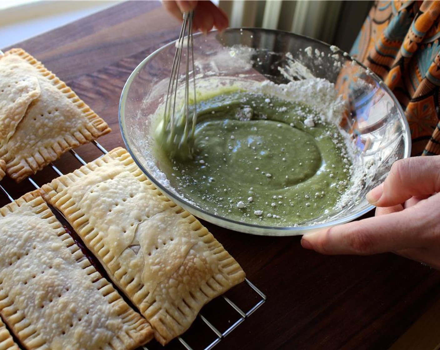 step 9 In a bowl, whisk together the Powdered Confectioners Sugar (1 cup), Bird Pick® Premium Matcha (1/2 tsp), Kemps Half & Half (1 1/3 Tbsp), and Vanilla Extract (1/2 tsp).