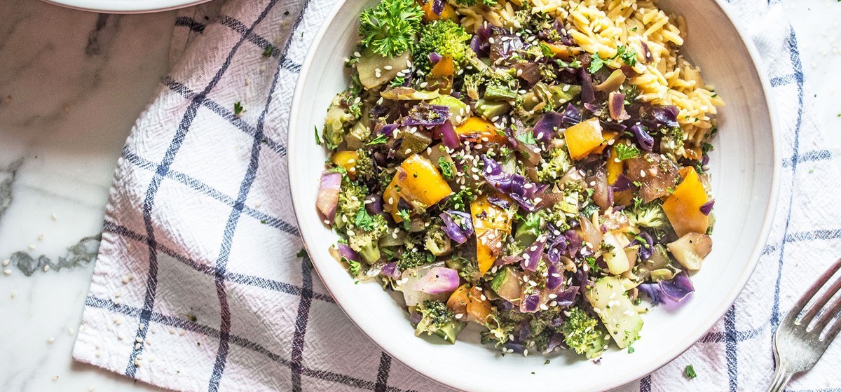 Chickpea Rice Stir Fry with Veggies Recipe | SideChef