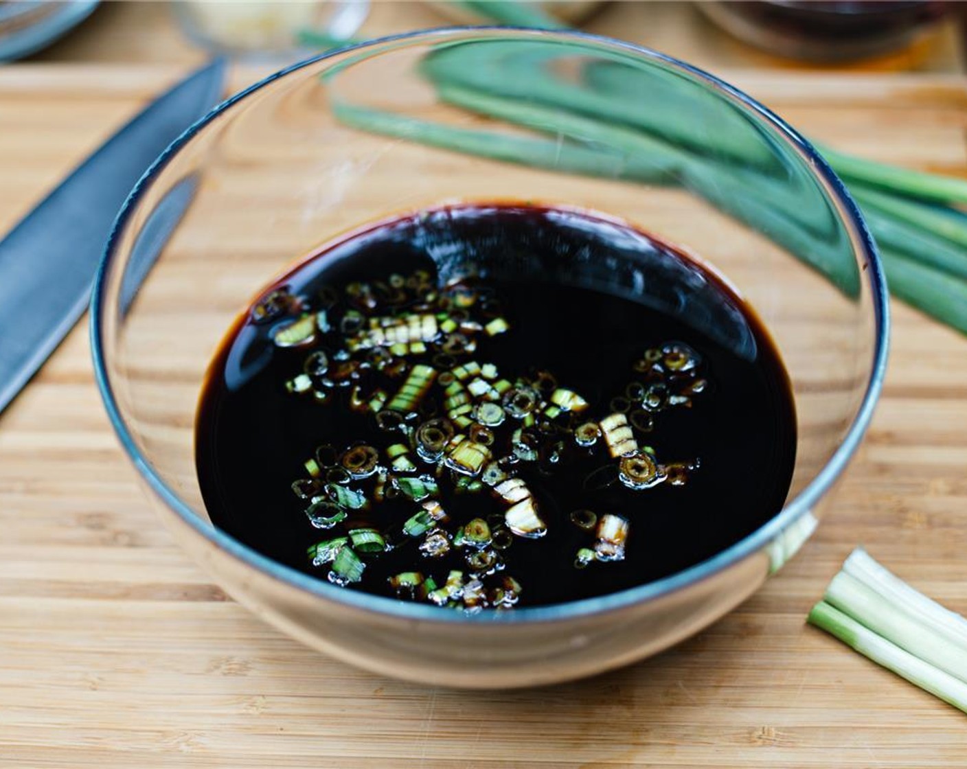 step 3 Combine Soy Sauce (2 cups) and chopped green onions in a large bowl.