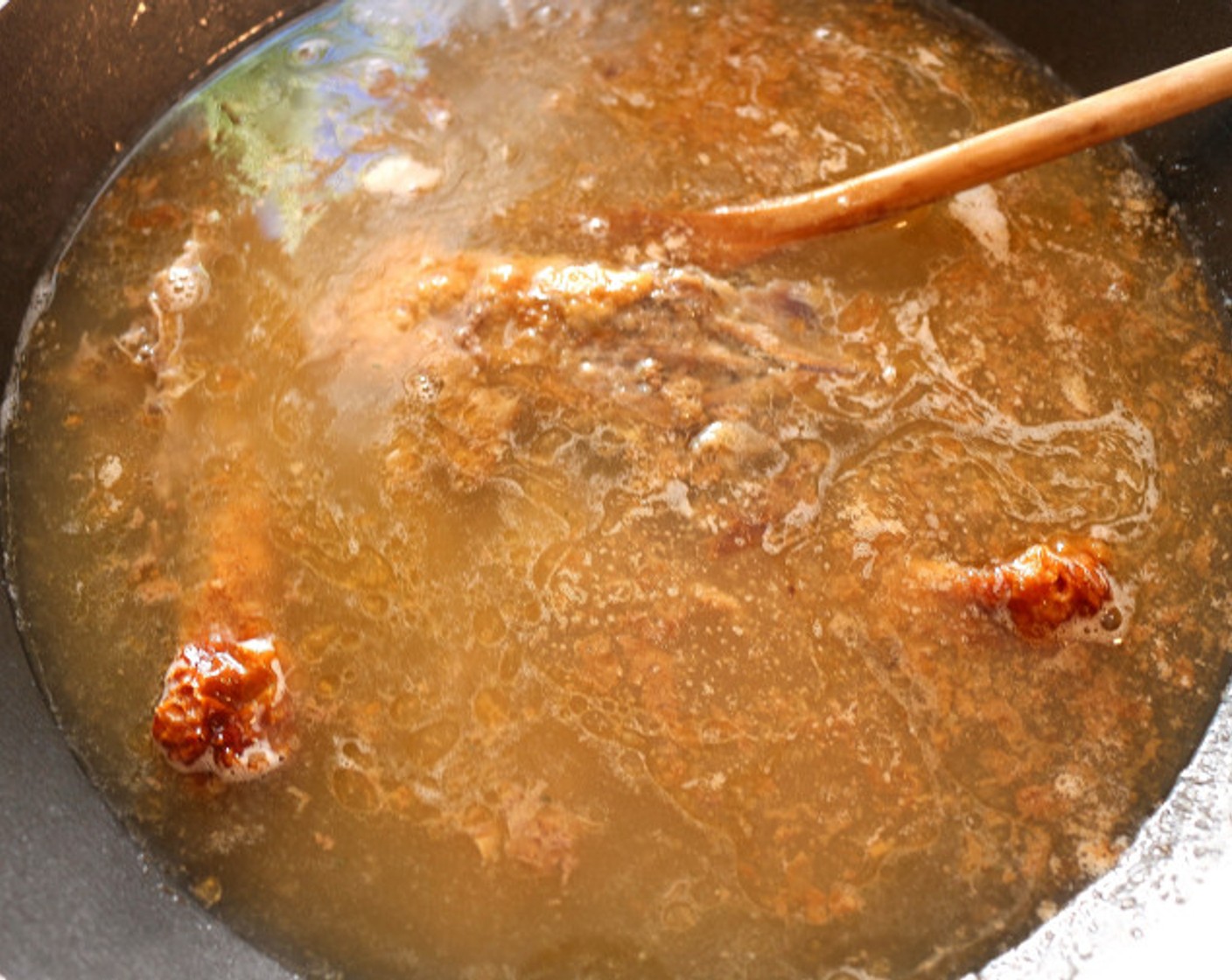 step 7 When the stock is reduced, season with Kosher Salt (to taste), Cayenne Pepper (to taste), Garlic Paste (to taste) and Fresh Ginger (to taste) to taste, simmer another minute.