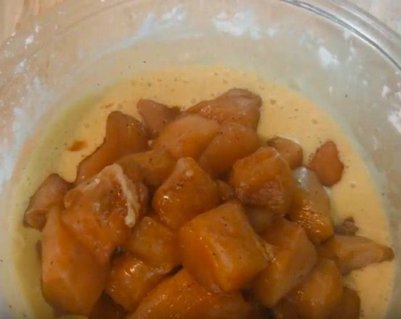 step 4 Add chicken to the batter. Mix to combine.
