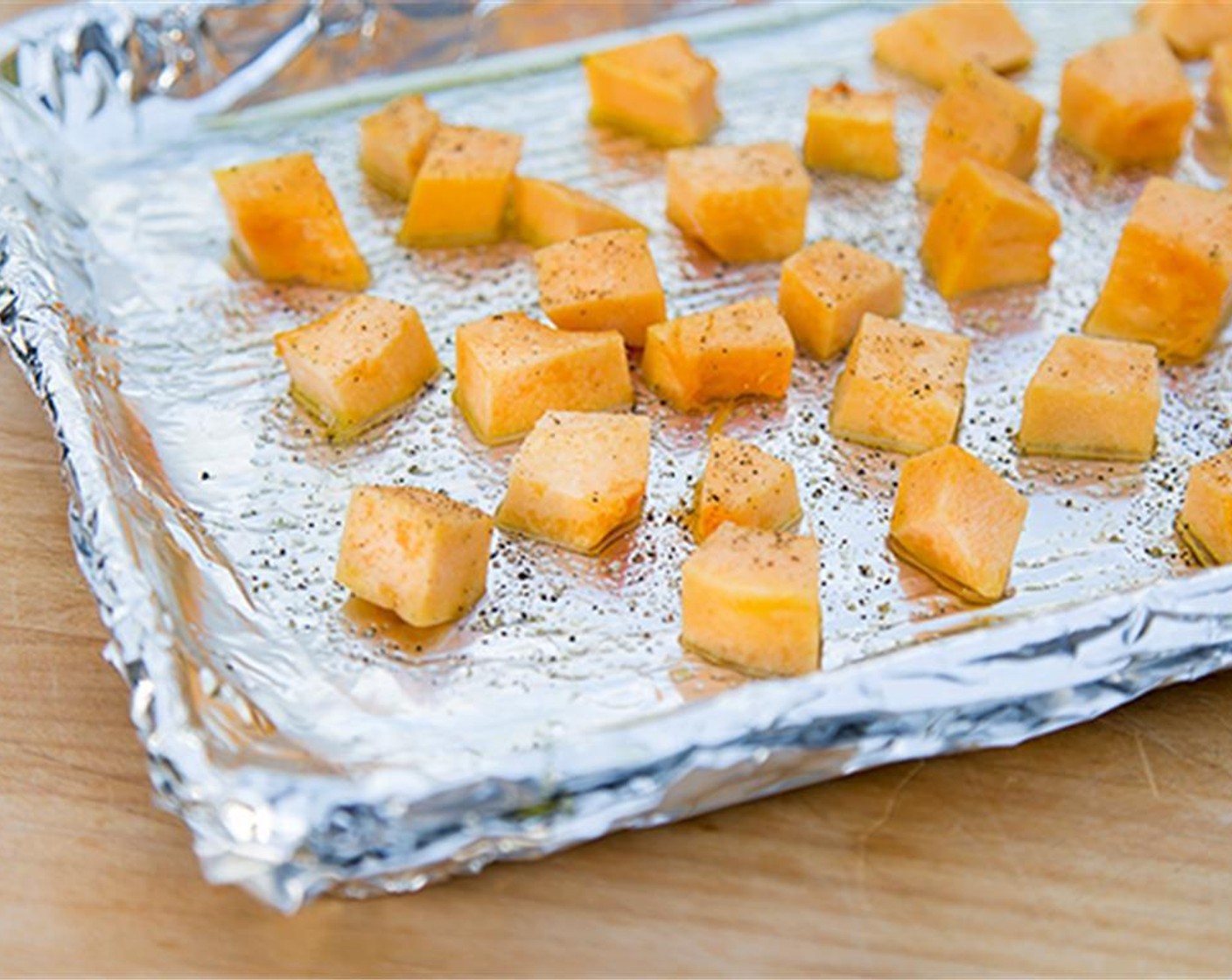 step 2 Drizzle the Winter Squash (1/2) with Olive Oil (as needed), Salt (to taste), and Ground Black Pepper (to taste) and roast in the oven till fork-tender, about 10-15 minutes.