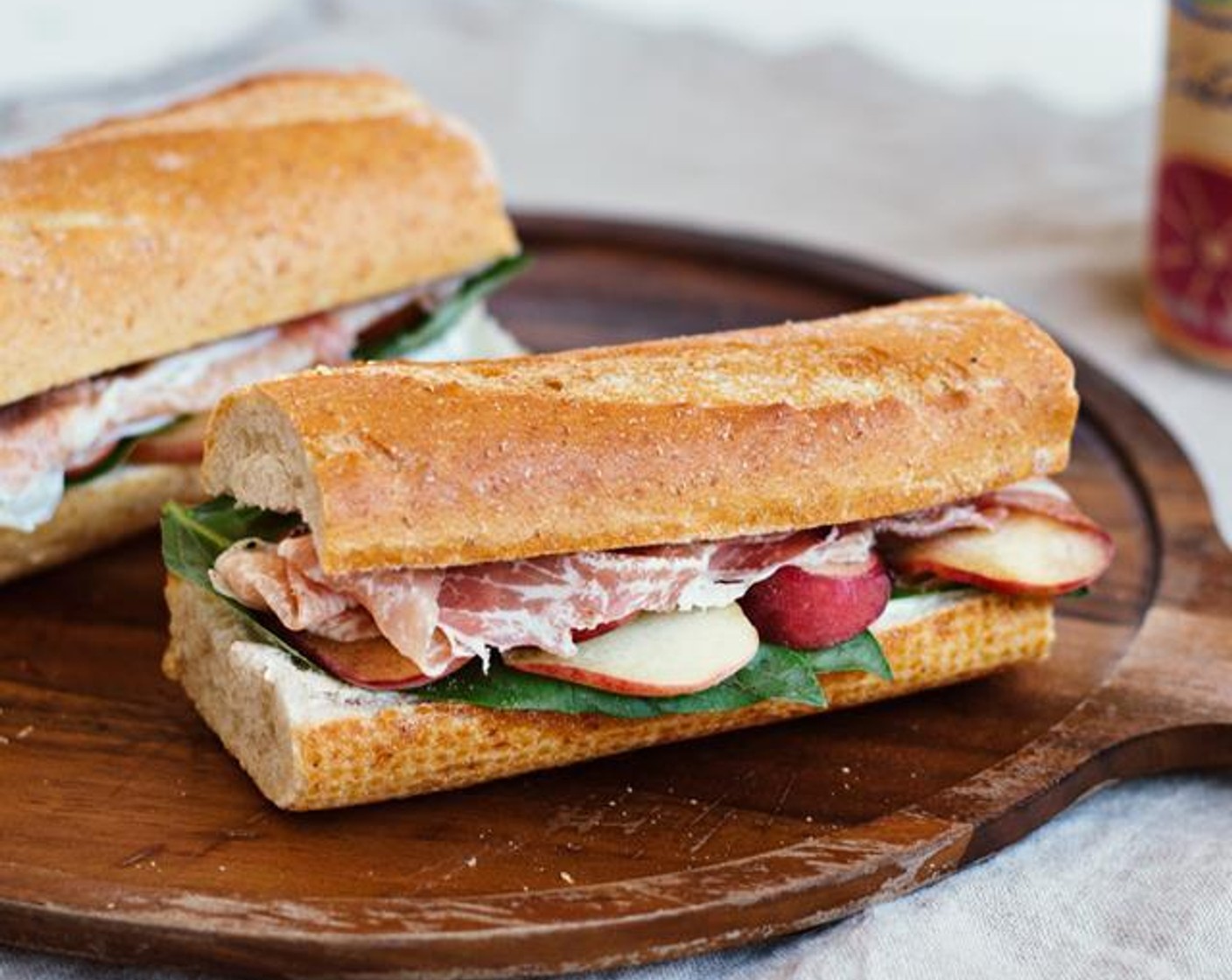 Peach, Prosciutto, and Basil Sandwich