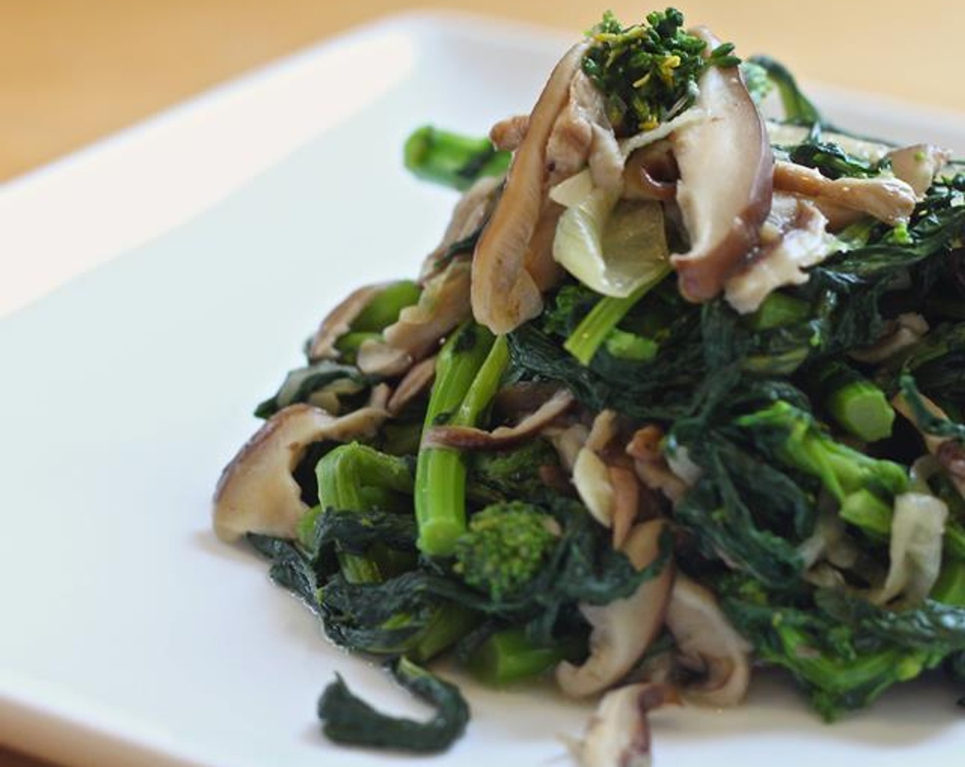 Sautéed Shiitake and Broccoli Rabe