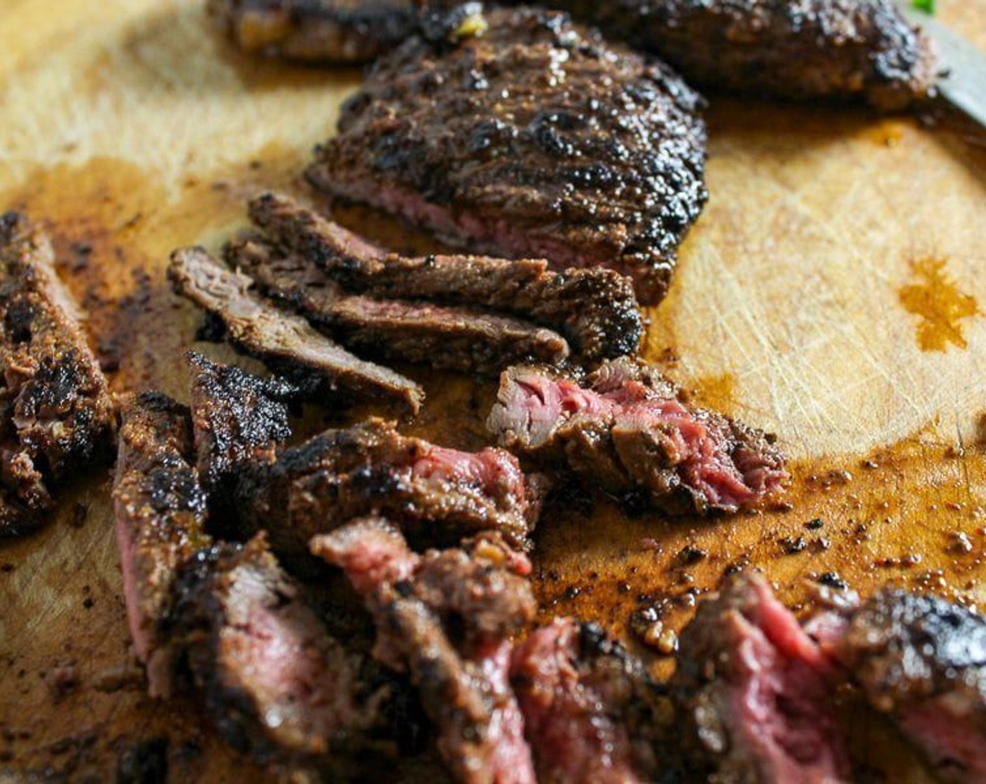 step 8 Slice the steak into small pieces.