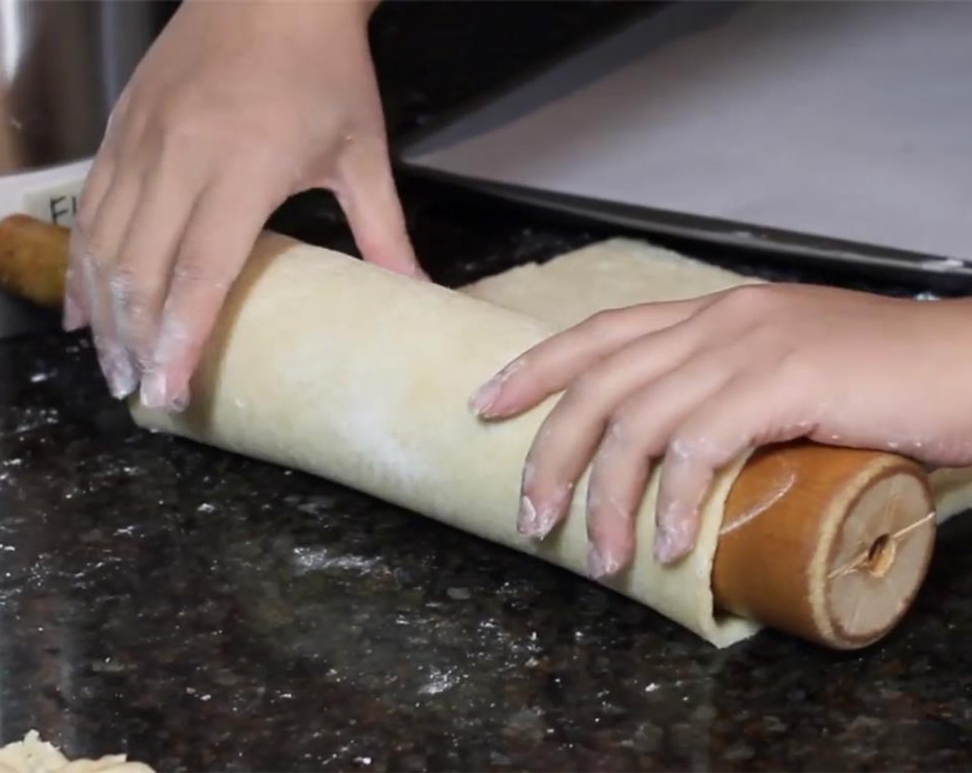 step 9 Place the dough on the prepared sheet pan and refrigerate while you prepare the apples.