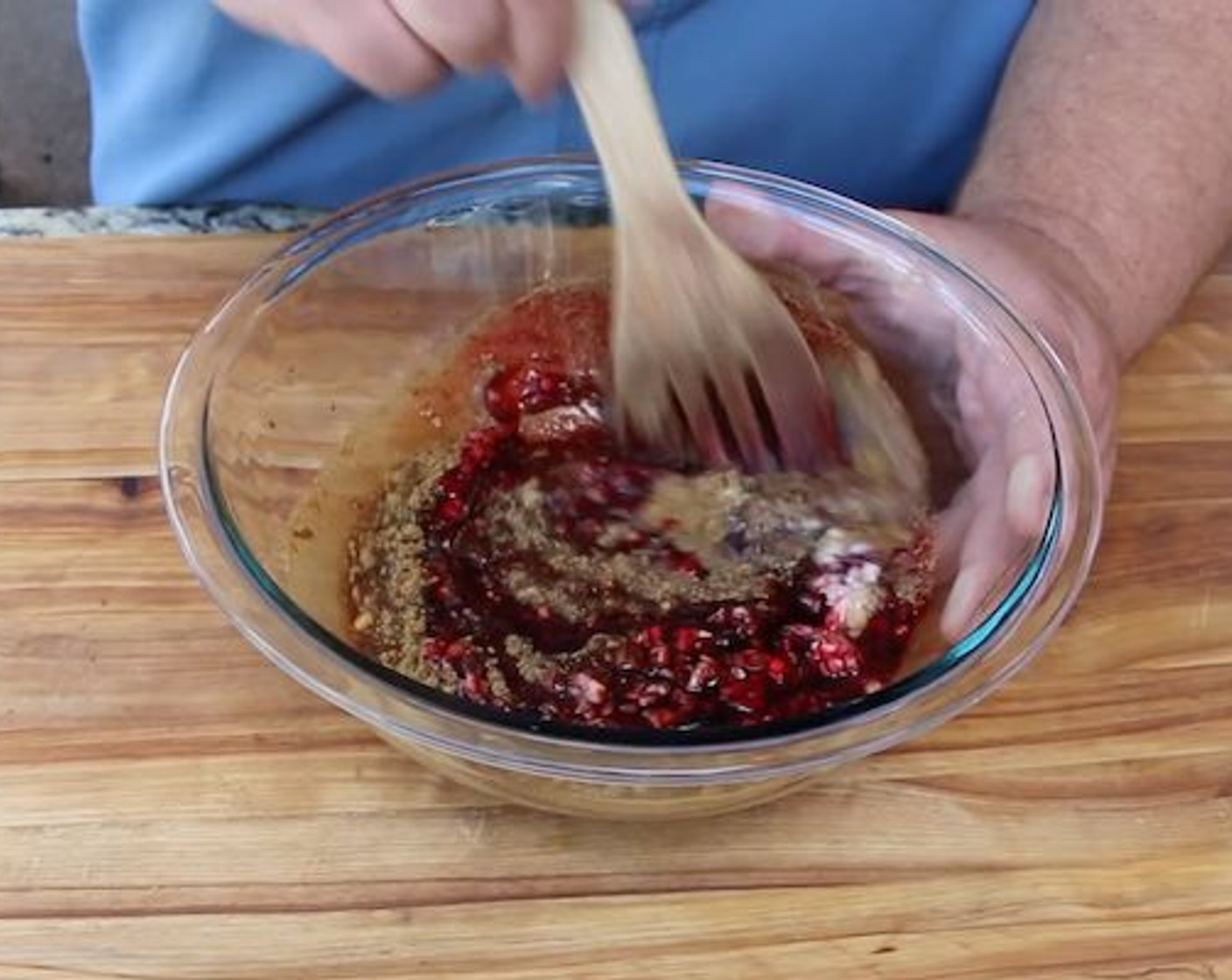 step 1 Combine Shallot (1), Garlic (6 cloves), Fresh Ginger (2 Tbsp), Granulated Sugar (1 cup), Honey (1/2 cup), Hoisin Sauce (4 Tbsp), Soy Sauce (4 Tbsp), Rice Vinegar (4 Tbsp), Sesame Oil (1 tsp), Chinese Five Spice Powder (1 Tbsp), Ground White Pepper (1/2 tsp), Red Food Coloring (1 tsp) and stir to dissolve sugar and spices. Reserve 1/2 cup of marinade for glaze.