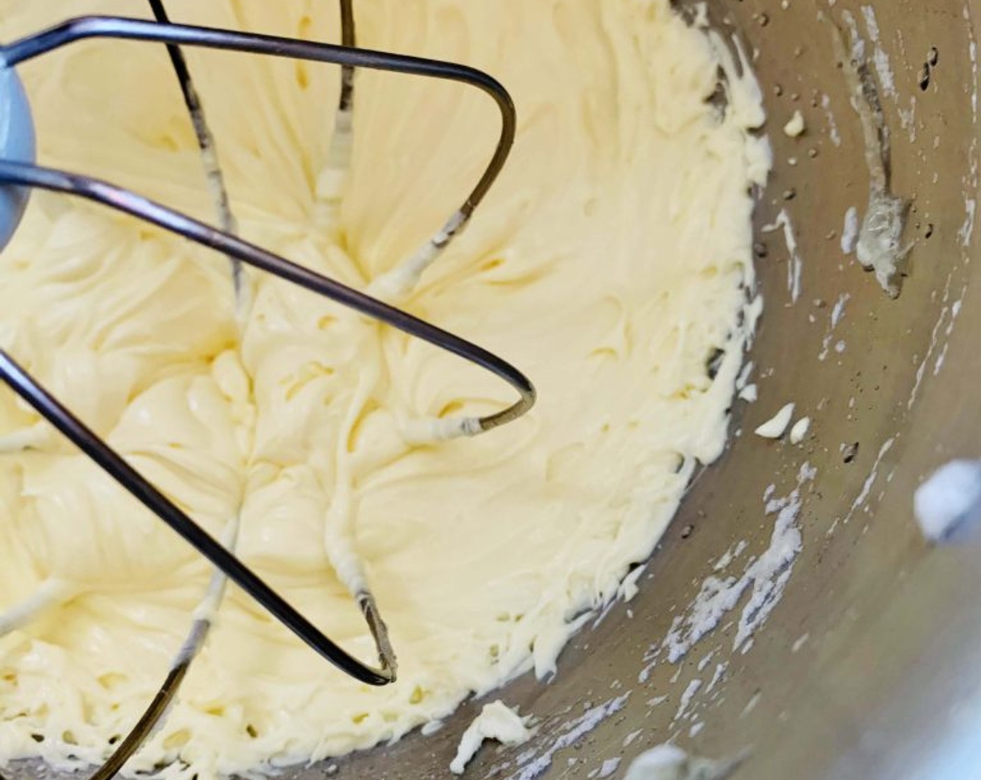 step 3 Add in the Mascarpone Cheese (3/4 cup) and keep whipping until you get a smooth cream.