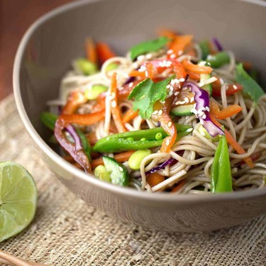 Asian Soba Noodle Salad with Soy Dressing Recipe | SideChef