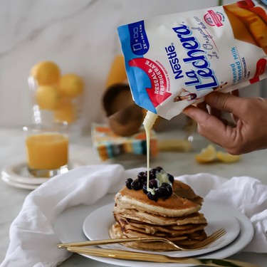 Lemon Pancakes with Blueberries and La Lechera Recipe | SideChef