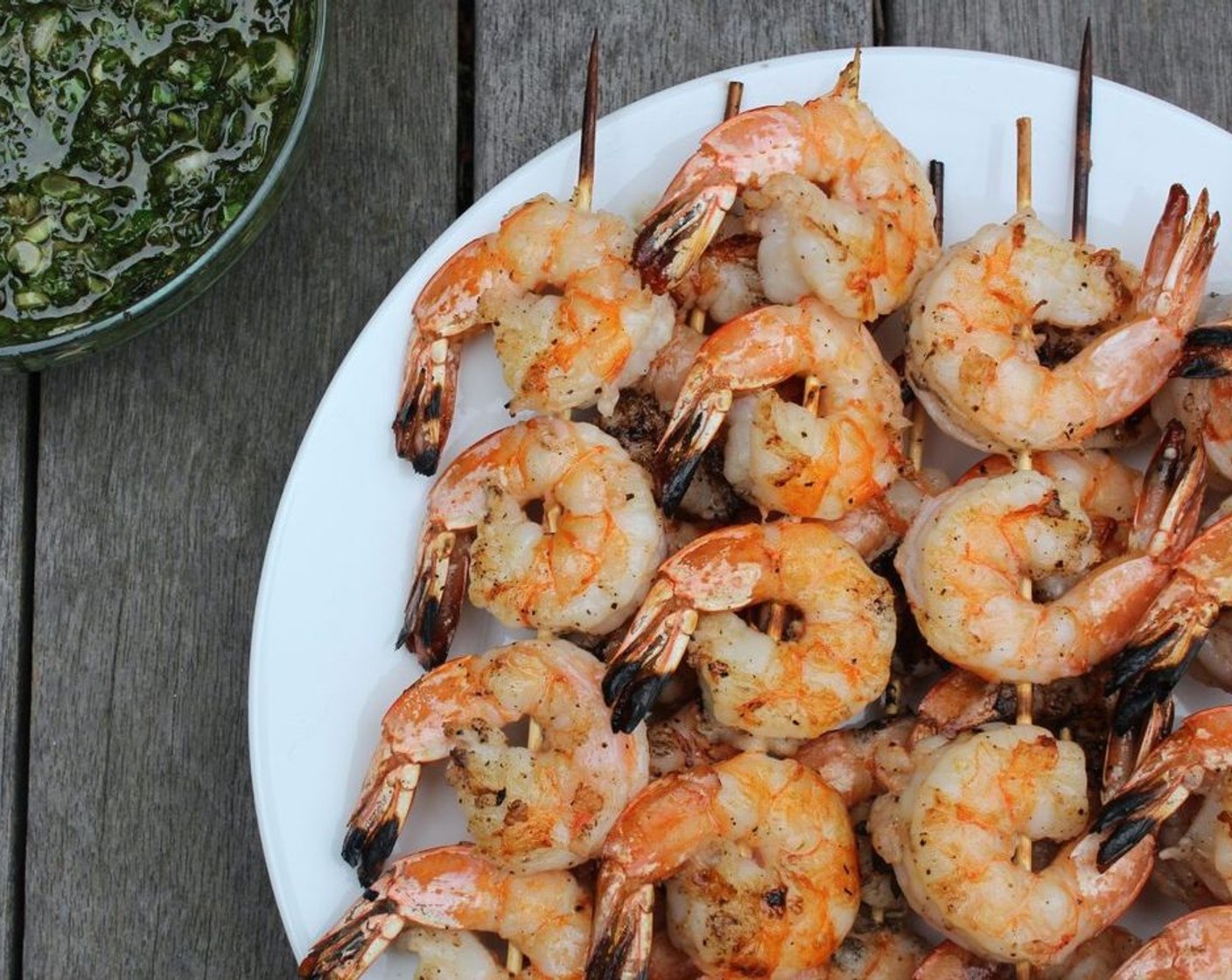 Grilled Shrimp with Scallion Salsa Verde