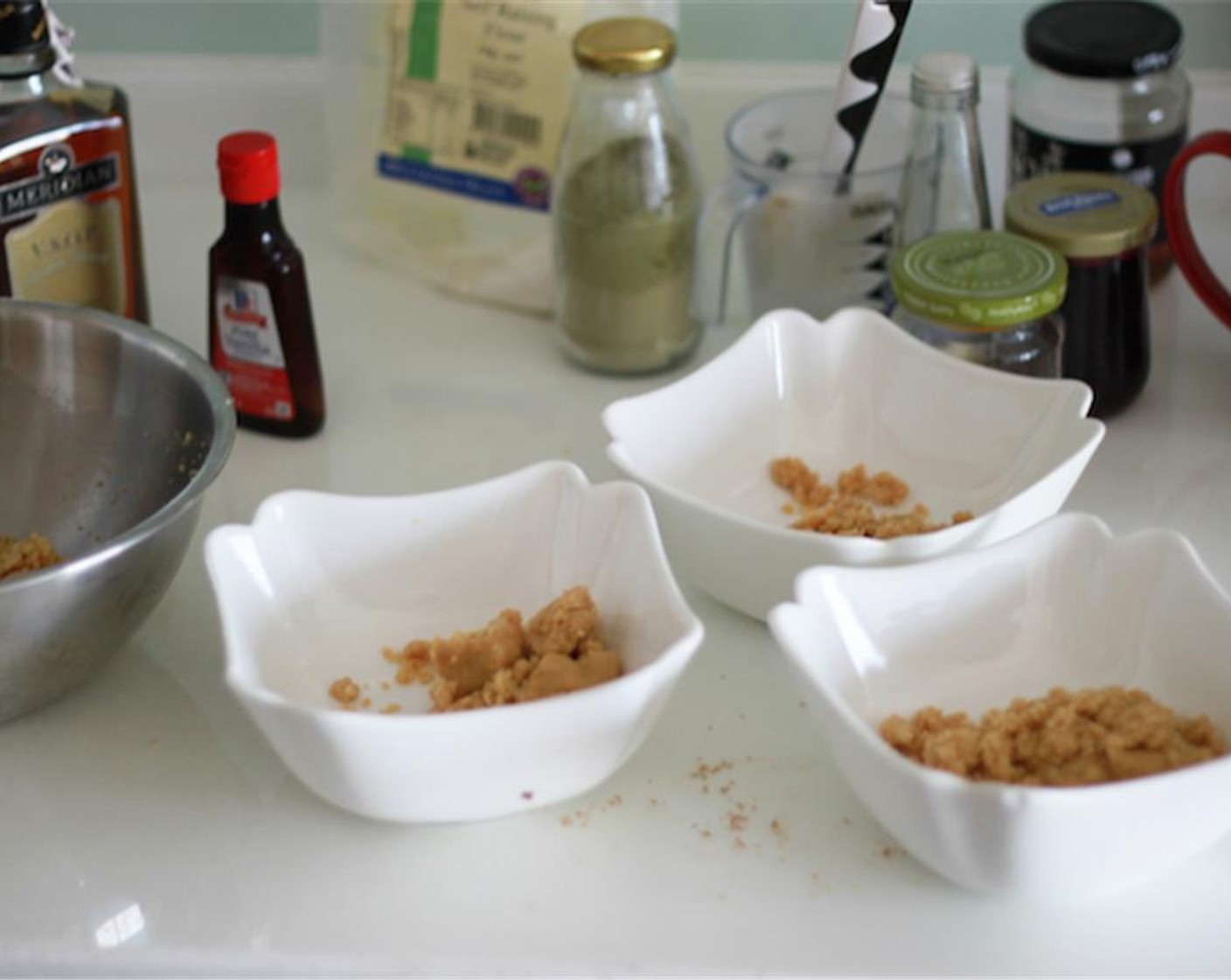 step 8 Separate the dough into 4 parts for each color - one natural, one pink, one green, and one brown.