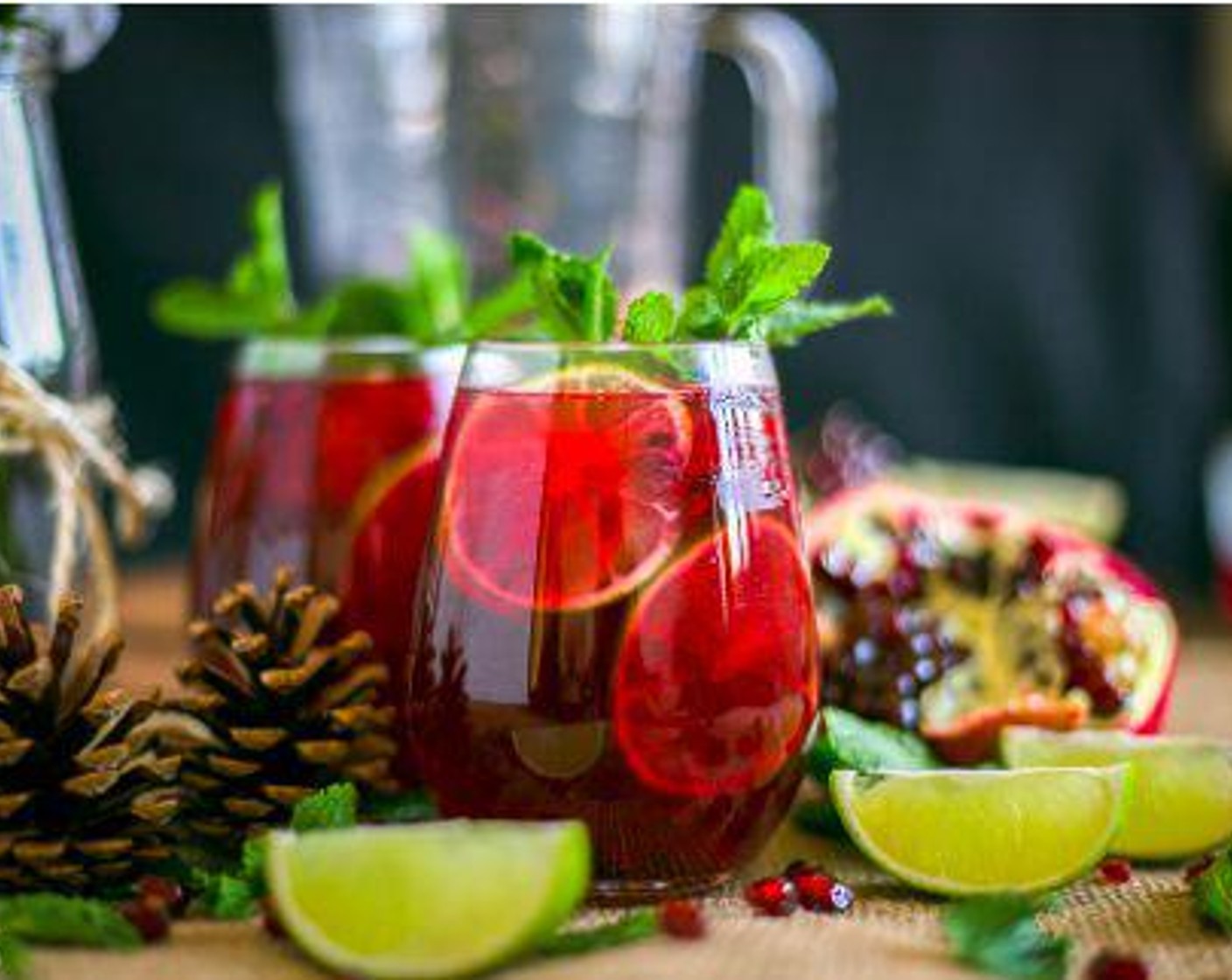 Winter Pomegranate Mojito with Venezuelan Rum